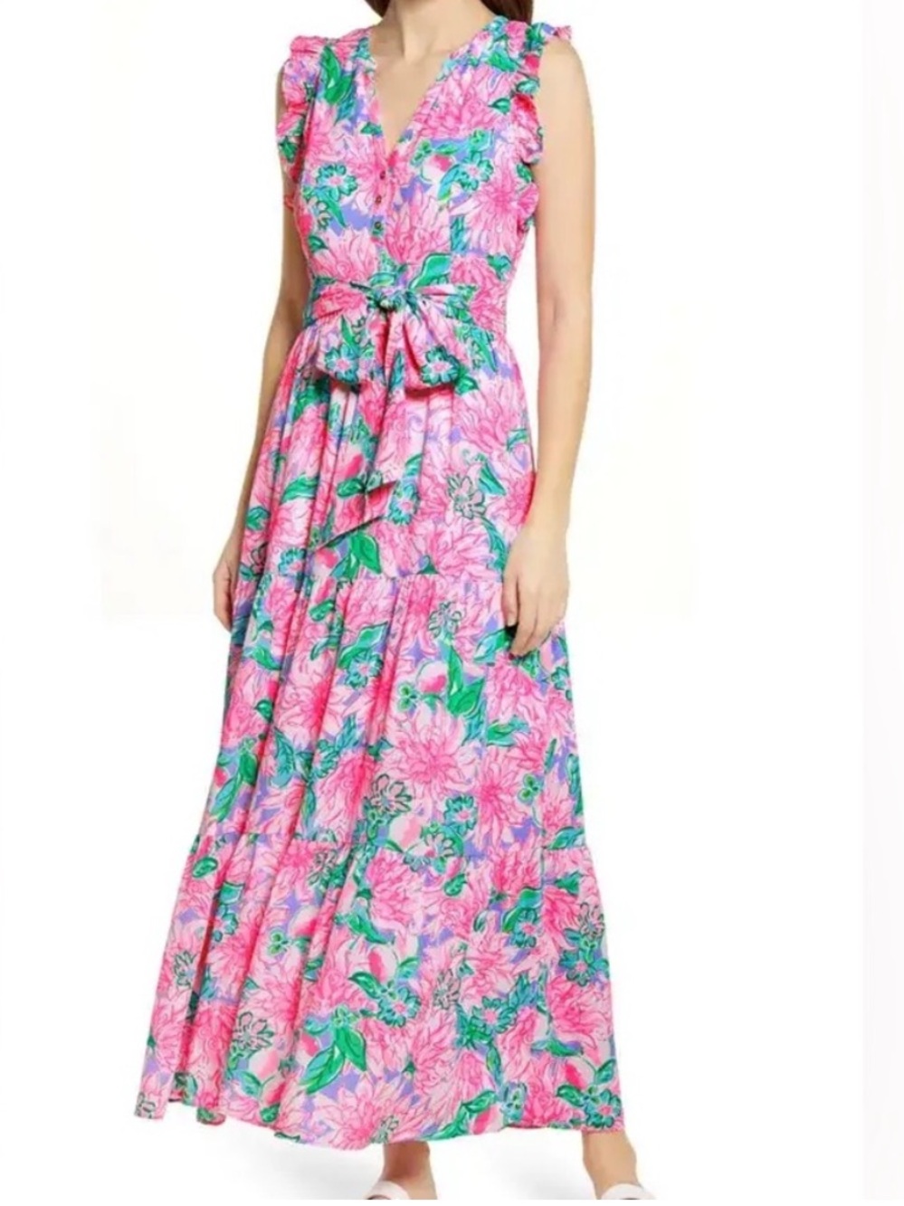 Lilly Pulitzer Destini Tie Waist Maxi Dress colorful size 0 women’s